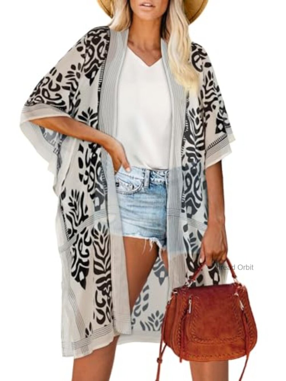 Women Chiffon Kimono Beach Cover Up Cardigan Swimsuit Cover-Up